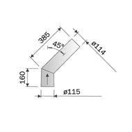 Monteringsrør uisolert, 45 grader, sort