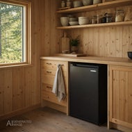 Kjøleskap 12V, Nova 70 liter Sort - AI generert