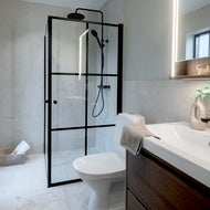 Dusjdører Tiana Black 90 x 190, 2 stk - hover