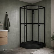 AI generert bilde av Dusjkabinett Aurora Black - 90 x 90 x 195 cm