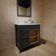 Speil til Aurora baderom, antrasitt