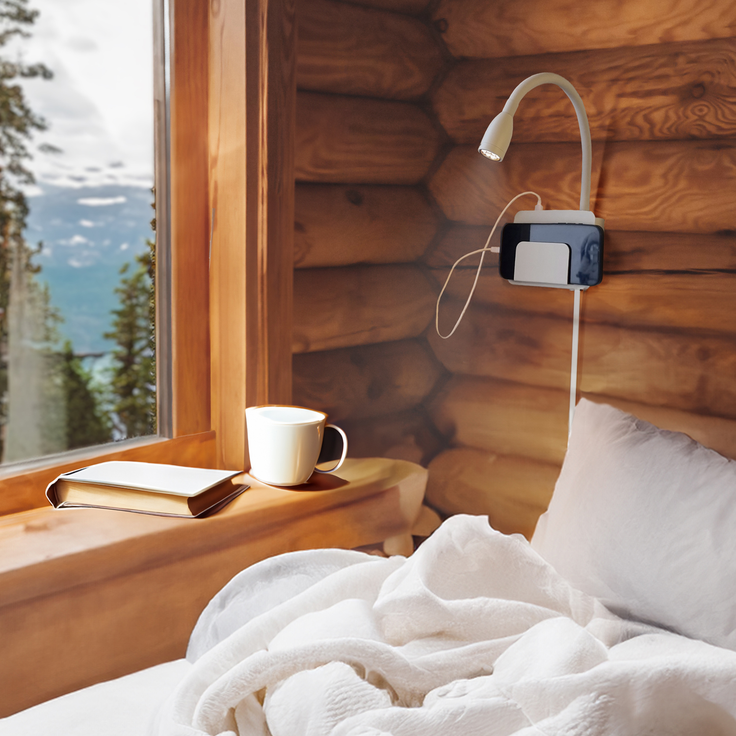 Vegglampe Design USB 12V White