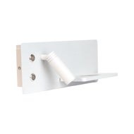 Vegglampe Design white med hylle USB/Wireless - hover
