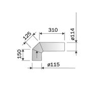 Monteringsrør uisolert, 90 grader, rustfritt stål