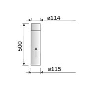 Monteringsrør uisolert, 50 cm, rustfritt stål