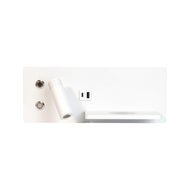 Vegglampe Design white med hylle USB/Wireless