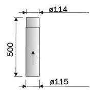 Monteringsrør uisolert, 50 cm, sort