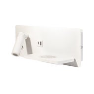Vegglampe Design white med hylle USB/Wireless