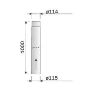 Monteringsrør uisolert, 100 cm, sort