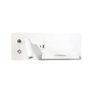 Vegglampe Design white med hylle USB/Wireless