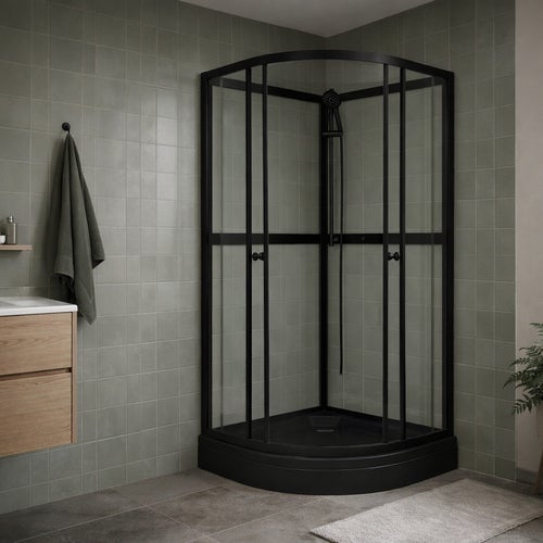 AI generert bilde av Dusjkabinett Aurora Black - 90 x 90 x 195 cm