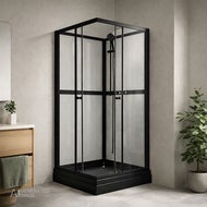 AI generert bilde av Dusjkabinett Jasmine Black - 90 x 90 x 195 cm