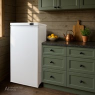 AI genererte bilder av Kjøleskap 230 volt, Ventus 160 low energy, hvit